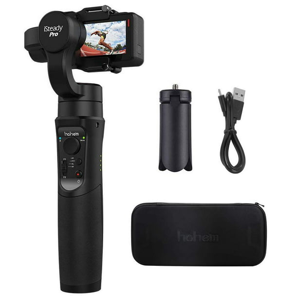 Hohem GoPro Gimbal Stabilizer for DJI Osmo Action,GoPro Hero 7/6/5/4/3,SJCam,YI 4K Action Camera Pro 2 Kit iSteady Pro 2 Kit with Phone Holder & Extension Rod 3 Axis Splash-Proof Gimble IP64